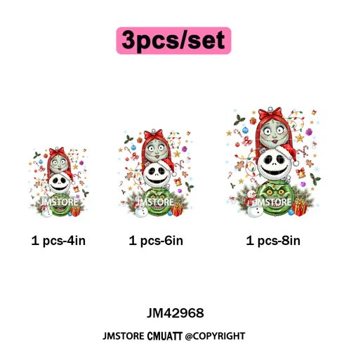 Very Merry Christmas Party Cartoon Princess Kids Friends Winter Gifts Iron on DTF Transfers Stickers Ready to Press for Textiles