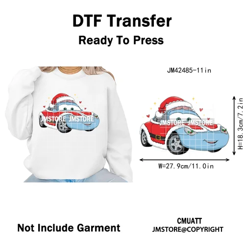 Glasses Cartoon Princess Animal Christmas Brushstroke Festive Vibes Iron on DTF Transfers Stickers Ready to Press for Hoodies