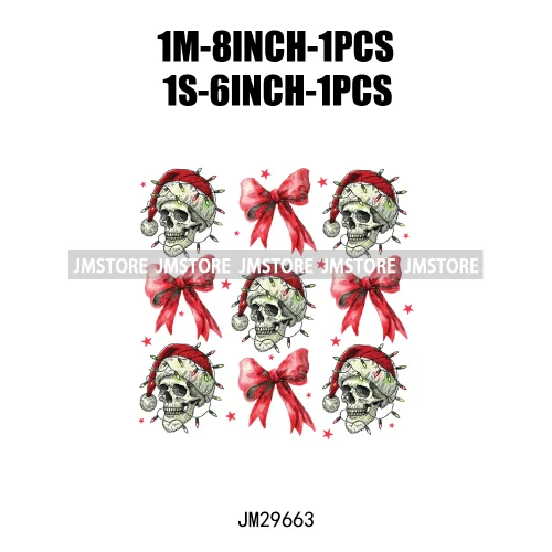 Christmas Santa Red Coquette Highland Cow Xmas Holly Jolly Vibes Iron On DTF Transfers Stickers Ready To Press For T-shirts