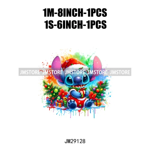 Cartoon Animal Character Merry Christmas Holiday Season Iron On DTF Transfer Stickers Logos Ready To Press For Hoodies