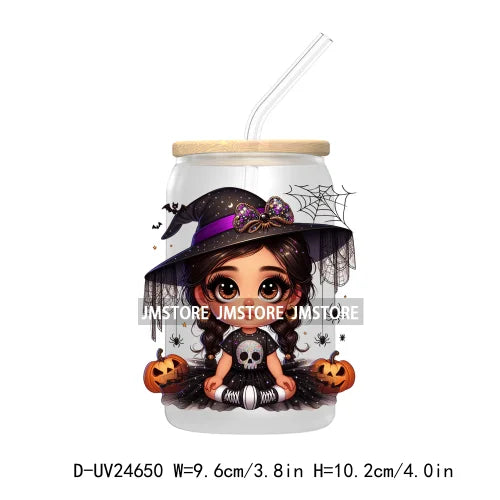 Halloween Latina Princess UV DTF Transfer Stickers Decals For Libbey Cold Cups Mugs Tumbler Custom Waterproof DIY Labels Pumpkin