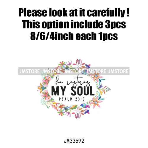 Colorful Faith Jesus God Religious Bible Verse Affirmation Spirits Iron On DTF Transfers Stickers Ready To Press T-shirts Bags