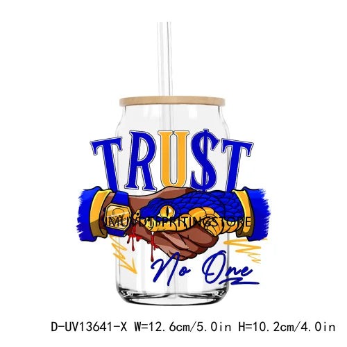 Snack Trust No One UV DTF Transfers Stickers Decals For Libbey Cold Cups Mugs Tumbler Waterproof DIY Logo Hip Pop