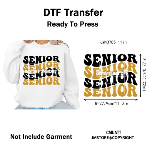 Class of 2026 High School Senior Edition Graduate Season Iron on Washable DTF Heat Transfer Stickers Ready to Press for Clothing