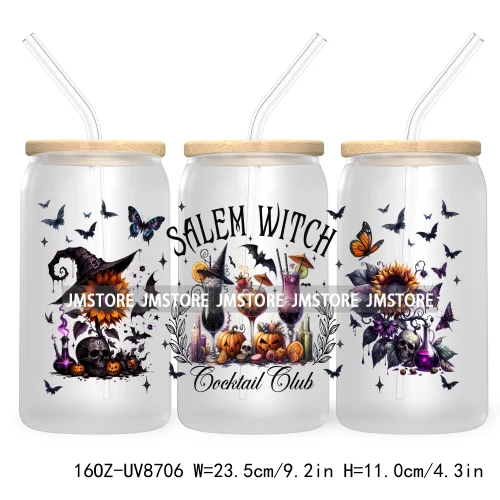 Witching Hour Cocktail Club 16OZ UV DTF Cup Wrap Transfer Stickers Halloween Custom Labels Waterproof Logo For Libbey Glass Can