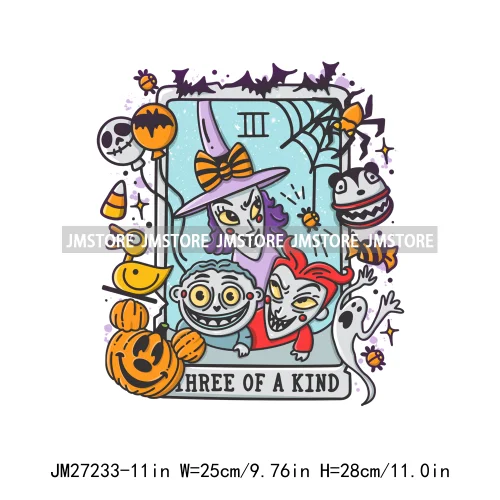 Cartoon Halloween Season Let's Go Ghouls Burn Sage Not Witches Spooky Vibes DTF Iron On Heat Press Transfer Stickers For Clothes