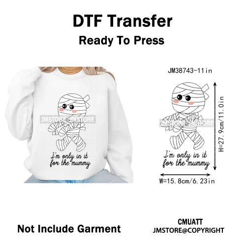 Funny Spooky Season Skelleton Coffin Break Sarcastic Halloween Puns Iron on DTF Transfer Sticker Ready to Press for Clothes Bags