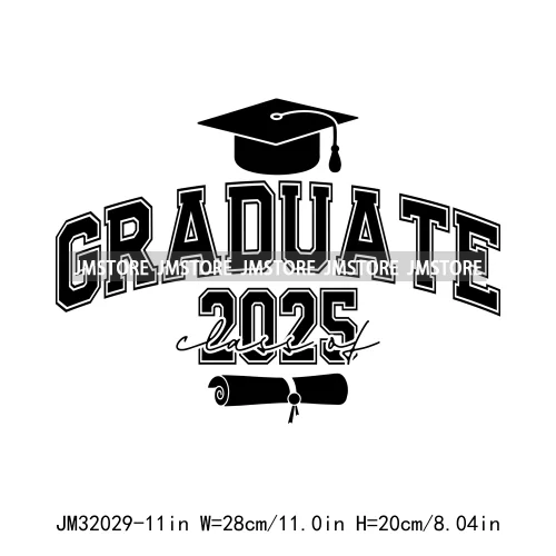 Twenty 25 Graduate Senior 2025 College Graduation Season Iron On DTF Heat Transfer Stickers Ready To Press For Clothes Bags