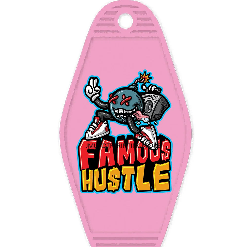 Famous Hustle Bear High Quality WaterProof UV DTF Sticker For Motel Hotel Keychain Colorful Teddy Bears