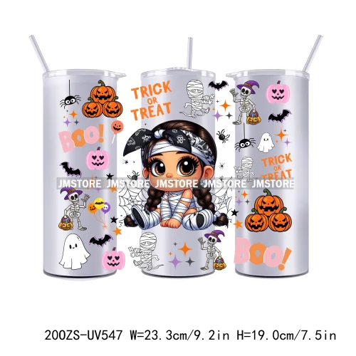 Latina Baby Halloween Pumpkin 20OZ Straight Skinny Tumbler Wrap UV DTF Cup Wraps Custom Labels Transfer Sticker Waterproof Logo