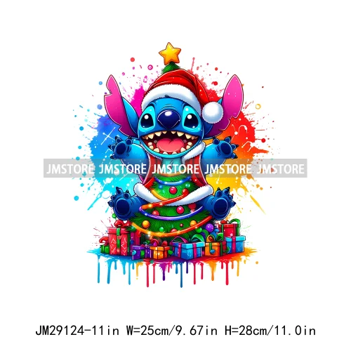 Cartoon Animal Character Merry Christmas Holiday Season Iron On DTF Transfer Stickers Logos Ready To Press For Hoodies
