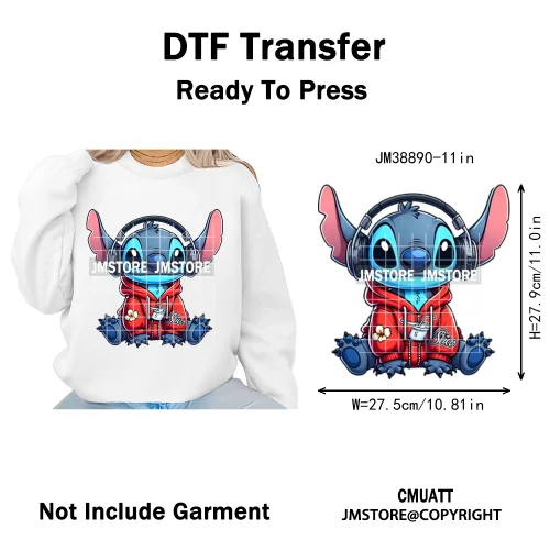 Urban Cartoon Character Streetwear Thermal Printing Iron on DTF Washable Transfers Stickers Ready to Press for Clothing Bags