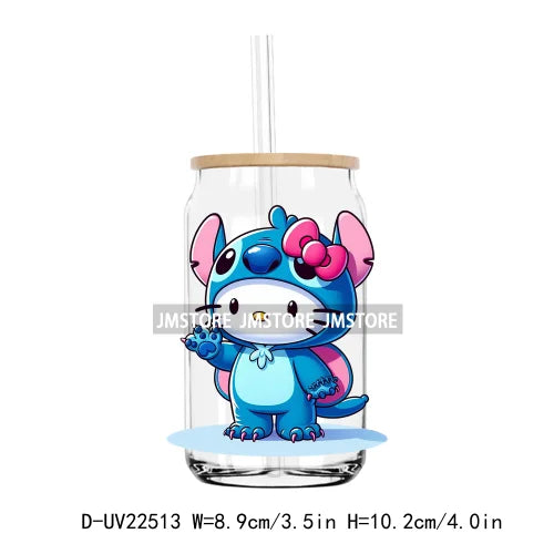 High Quality Costume Cartoon Blue Cat UV DTF Transfers Stickers Decals For Libbey Cold Cups Mugs Tumbler Waterproof DIY Craft