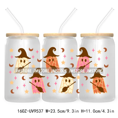 New Mexican Conchas Halloween 16OZ UV Cup Wrap DTF Transfer Stickers For Libbey Glass Can Cups Tumbler Waterproof Labels Cartoon