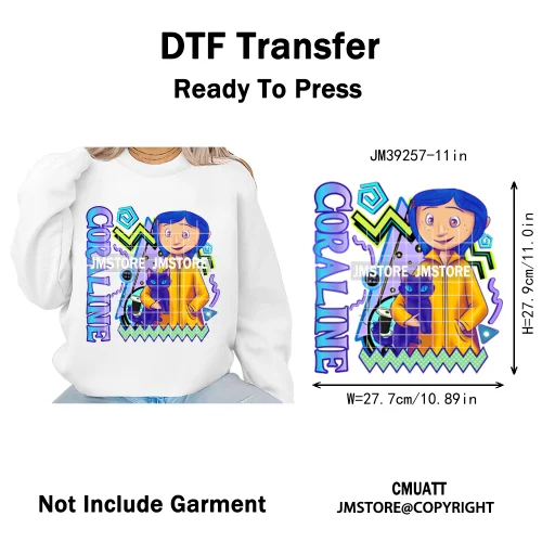 Trendy Margaritas Scary Movie Halloween Monsters Season Iron on DTF Washable Heat Transfers Stickers Ready to Press for Hoodies