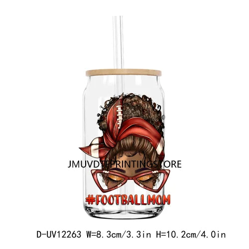 Retro Baseball Mom Mama Softball Messy Bun UV DTF Transfers Stickers Decals For Libbey Cold Cups Mug Tumbler Waterproof DIY Logo