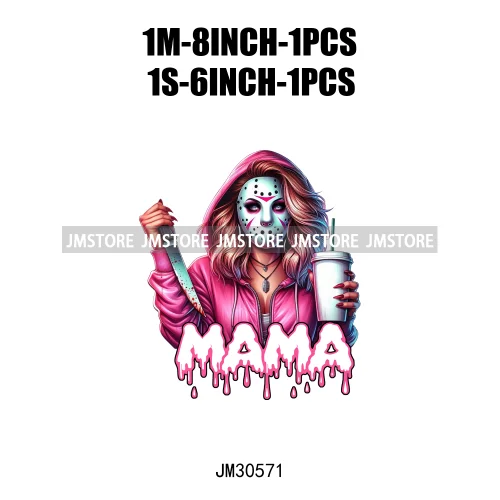 Halloween Spooky Horror Cartoon Mama Character Printing Iron On DTF Transfers Stickers Ready To Press For Sweatshirts