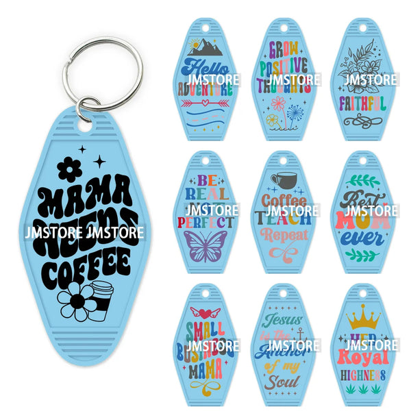 Mama Needs Coffee Mom Life High Quality WaterProof UV DTF Sticker For Motel Hotel Keychain Mother's Day