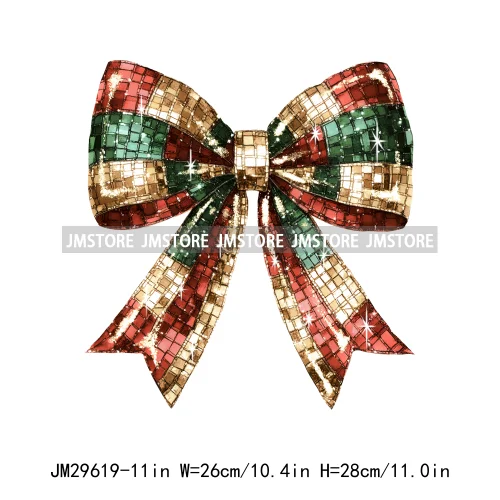 Gingerbread Reindeer Red Coquette Bow Girly Christmas Vibes Iron On DTF Transfers Stickers Ready To Press For Sweatshirt Bags