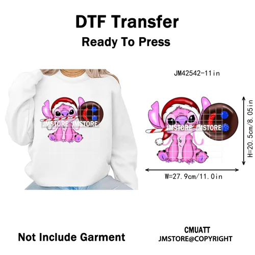 Holly Jolly Cute Cartoon Character Christmas Santa Tis The Season Iron on DTF Heat Transfers Stickers Ready to Press for Garment