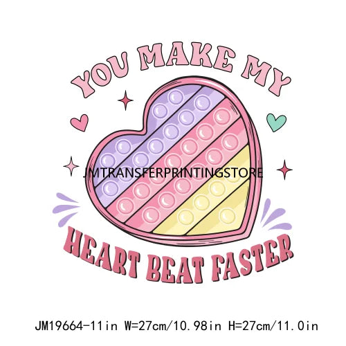 Retro Groovy Valentine Love You To Pieces DTF Transfer Iron On Heat Press Sticker For Hoodies