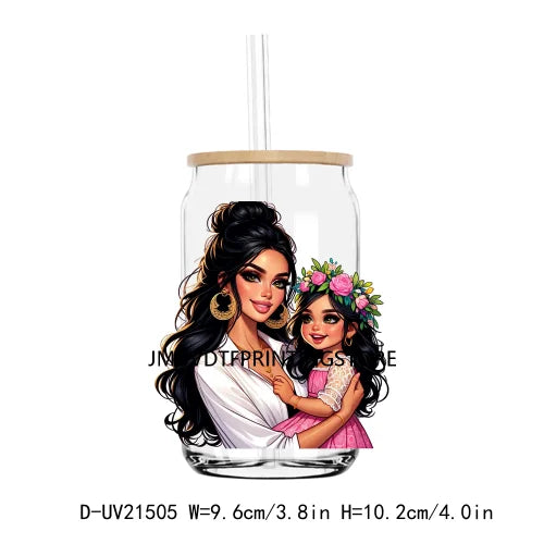 Latina Mama And Daughter UV DTF Transfers Stickers Decals For Libbey Cold Cups Mugs Tumbler Waterproof DIY Logo Mother's Day