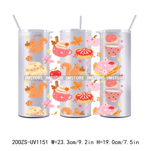 Cozy Season Fall Thanksgiving UV DTF Tumbler Wraps Durable Ready To Apply Transfer Stickers For 20OZ Straight Skinny Tumblers