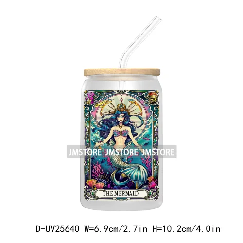 The Witch Tarot Card UV DTF Transfer Stickers Decals For Libbey Cold Cups Mugs Durable Waterproof Custom Logo Label Gothic Vibes