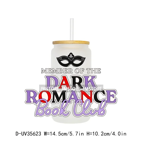 New Positive Quotes Bookish UV Sticker Decals For Libbey Cold Cups Mugs Tumbler Transfer Stickers Waterproof High Quality Labels