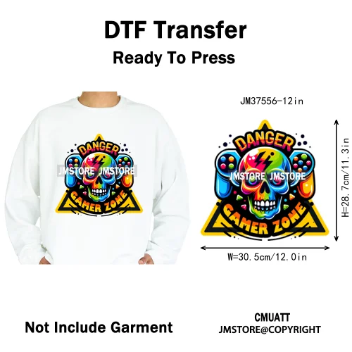 12in Street Heat Urban Chill Streetwear Man Hip Hop Animal Iron on DTF Thermal Transfer Stickers Ready to Press for Clothes Bags