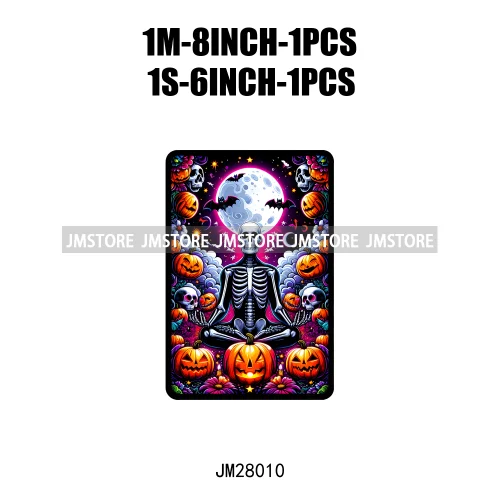 Custom Spooky Season Ghost Cycopath Skull Halloween Tarot Card DTF Iron On Heat Press Transfer Stickers Printing For Hoodies