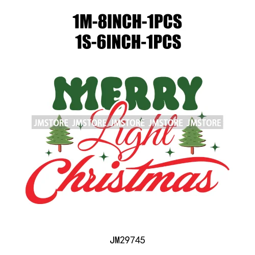 Small Town Fram Fresh Tree Christmas Merry Vibes Ho Ho Ho Santa Deer Iron On DTF Transfers Stickers Ready To Press For Hoodies