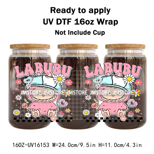Colorful Cartoon Monster Dolls Princess UV DTF Stickers Ready To Transfer Cup Wrap Custom Labels For Libbey Can Glass Tumbler