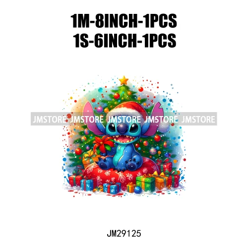 Cartoon Animal Character Merry Christmas Holiday Season Iron On DTF Transfer Stickers Logos Ready To Press For Hoodies