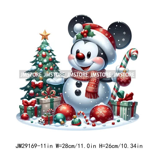 Special Delivery Characters Cartoon Santa Claus Christmas Gift Iron On DTF Transfers Stickers Ready To Press For Clothes