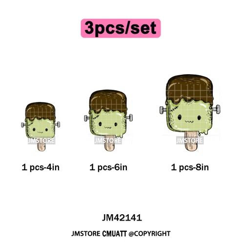 Sweet Christmas Popsicles Spooky Halloween Ice Cream Iron on DTF Washable Transfers Stickers Ready to Press for Clothing Bags