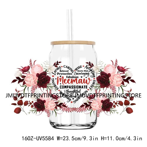 Compassionate Strong Mom Grandma 16OZ UV DTF Cup Wrap Transfer Sticker Custom Label Durable Waterproof Logo For Libbey Glass Can