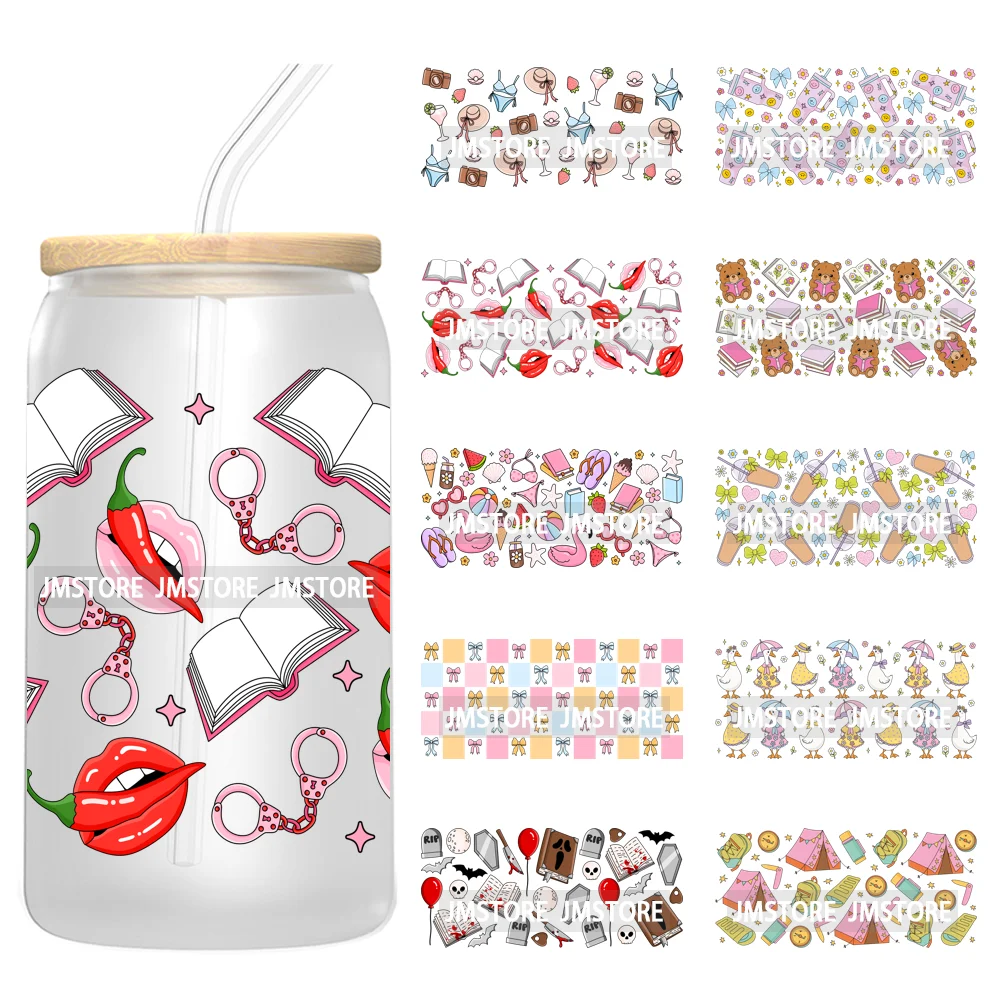 Summer Trip Girly Camping UV DTF Stickers Ready to Transfer Cup Wrap Custom Labels DIY Craft For Libbey Glass Can Mug Tumbler