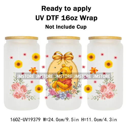 Strawberry Girls Cartoon Magic Mirror UV DTF Transfer Sticker Cup Tumbler Wrap For 16OZ Libbey Glass Wraps Bottle Mug DIY Labels