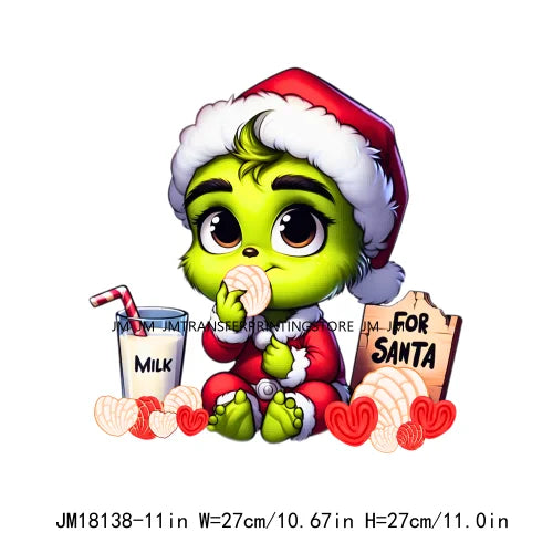 Hot Sale Tis The Season Christmas Cartoon Cute Animal Iron On DTF Heat Transfers Stickers Printing Ready To Press For Clothing