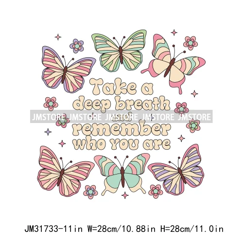 Funny Worthy Flowers Mental Health Positive Motivational Quotes Cowgirl Boots DTF Designs Iron On Transfer Stickers For T-shirts