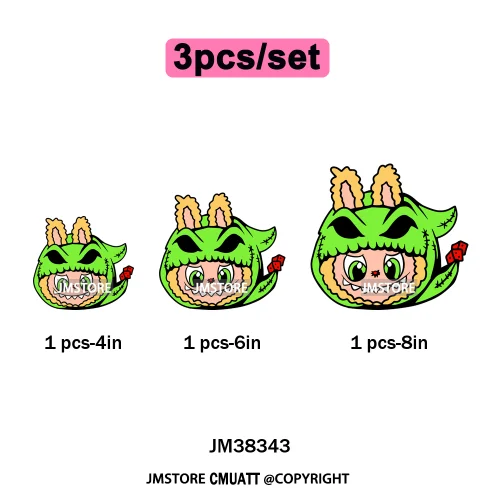 New Cartoon Costume Monster Dolls Lover DTF Printing Decals Iron on Washable Transfers Stickers Ready to Press for T-shirts