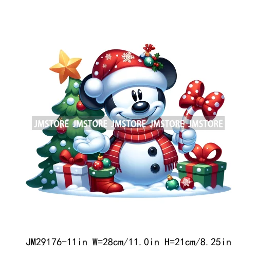 Special Delivery Characters Cartoon Santa Claus Christmas Gift Iron On DTF Transfers Stickers Ready To Press For Clothes
