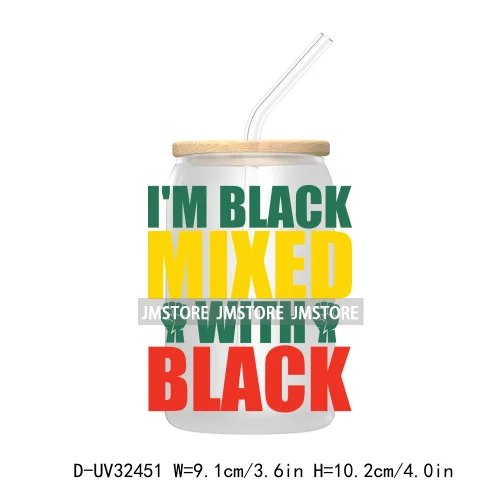 Black History Month Juneteenth African American UV Sticker Decals For Libbey Cold Cups Mugs Tumbler Transfer Stickers Waterproof