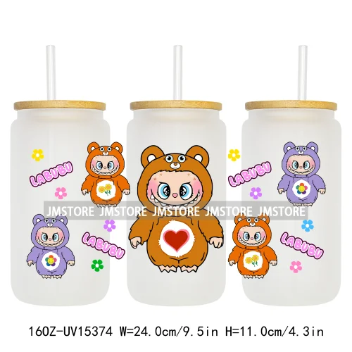 Funny Cartoon Characters Doll Friends 16OZ UV DTF Cup Wraps Ready To Apply Custom Transfer Stickers For Libbey Glass Can Tumbler