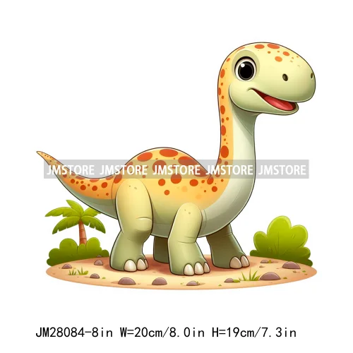 Colorful Dinosaur Baby Animal Thermal Printing Iron On DTF Transfer Stickers Ready To Press For Clothes