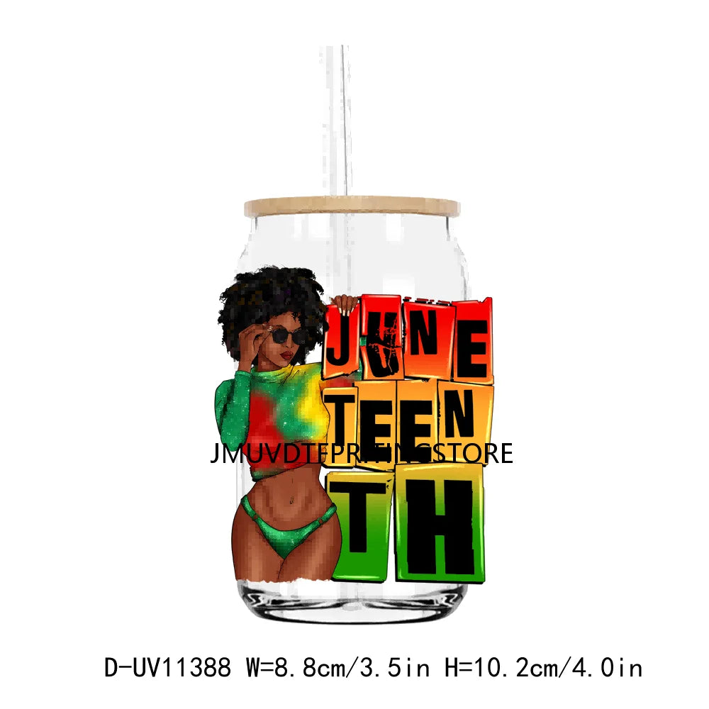 Juneteenth 1865 Black History Month UV DTF Transfers Stickers Decals For Libbey Cold Cups Mugs Tumbler Waterproof DIY Craft