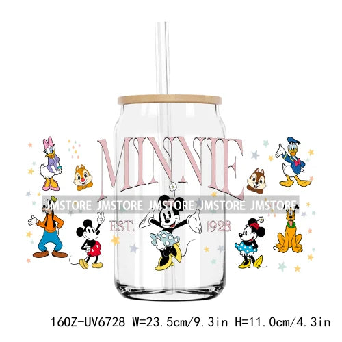 Cartoon Movie Character Best Friends UV DTF Sticker For 16OZ Libbey Glass Cup Can Wrap Transfer Stickers Custom Labels DIY Logo