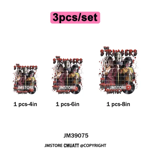 Ghoul Mum Witchy Halloween Horror Killer Movie Character Iron on DTF Washable Transfer Stickers Ready to Press for T-shirts Bags