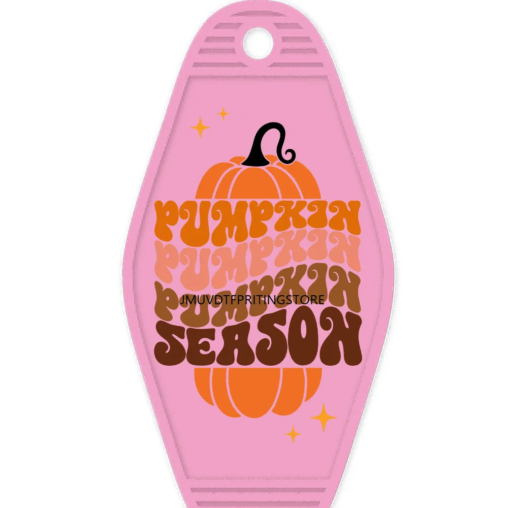 Thankful Fall Autumn Pumpkin Season High Quality WaterProof UV DTF Sticker For Motel Hotel Keychain